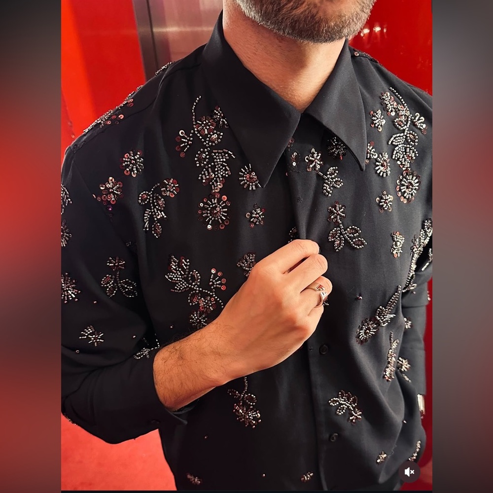 Zara Studio Limited Edition Flowy Sequined Shirt - Picture 3 of 17